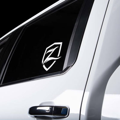 Zone Offroad Shield Decal - 7in White