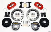 Wilwood Narrow Superlite 4R Rear P-Brk Kit 12.88in Drilled Red Chevy 12 Bolt w/ C-Clips Staggered mt