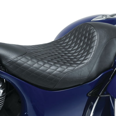 Mustang 14-21 Indian Chieftain,Chief,Dark Horse,Master,Indian Cafe Solo Seat w/Diam Stitch - Black