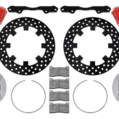 Wilwood 2014+ Polaris RZR XP 1000 Front Kit 11.25in Drilled - Red