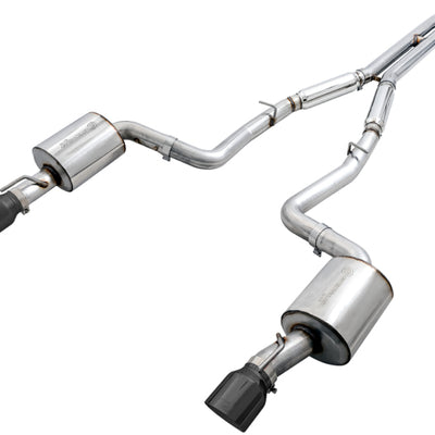 AWE Tuning 2017+ Dodge Charger 5.7L Touring Edition Exhaust - Non-Resonated - Diamond Black Tips