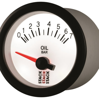 Autometer Stack 52mm 0-7 Bar M10 Male Electric Oil Pressure Gauge - White