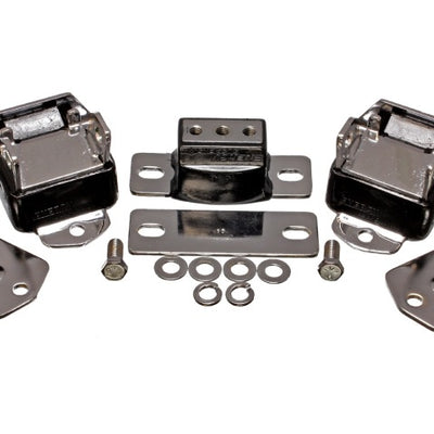 Energy Suspension 69-71 Camaro / 70-73 Monte Carlo Blk Motor and Transmission Mounts; Chrome Finish
