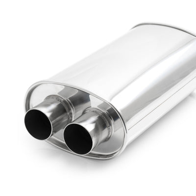 Vibrant Universal Streetpower 2.5in Stainless Steel Dual In-Out Oval Muffler