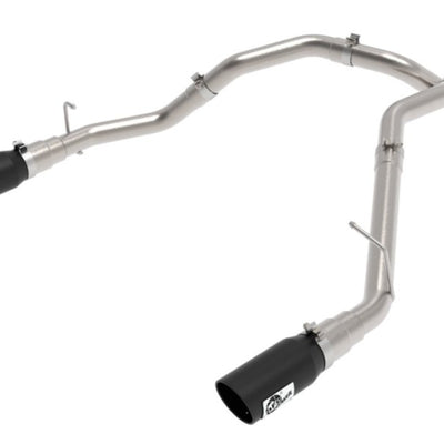 aFe Large Bore-HD 3 IN 409 Stainless Steel DPF-Back Exhaust System w/Black Tip RAM 1500 20-21 V6-3.0