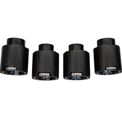 Corsa 20-25 Chevrolet Corvette C8 RWD 4.5in Carbon Fiber Black PVD Tip Kit (For Corsa Exhaust Only)