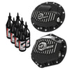 aFe Pro Series F&R Differential Cover Black w/ Machined Fins 13-18 RAM 6.7L w/ 75W90 Synth Gear Oil