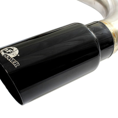 aFe MACHForce XP SS-304 Black Tip 2.5in Dia Axle Back Exhaust 12-15 BMW 335i (F30) 3.0L (t)