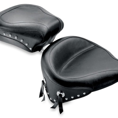 Mustang 84-06 Harley Standard Rear Tire Wide Touring Passenger Seat w/Studs- Black
