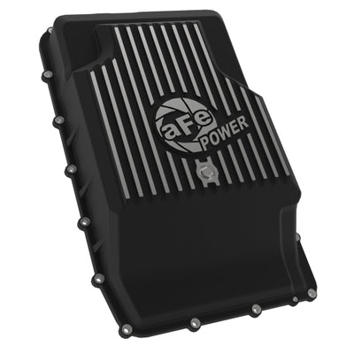 aFe 17-24 Ford F-150 10R60/10R80 Pro Series Rear Transmission Pan Black w/ Machined Fins