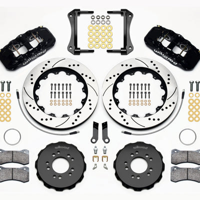 Wilwood AERO6 Front Hat Kit 14.00 Drilled 2005-2014 Mustang w/ BMR Suspn. w/Lines