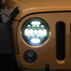 Raxiom 97-18 Jeep Wrangler TJ/JK Axial Series 13-LED Headlights- Black Housing (Clear Lens)