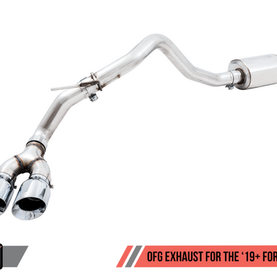 AWE Tuning 2019+ Ford Ranger 0FG Performance Exhaust System w/Diamond Black Tips & Rock Guard