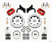 Wilwood Forged Dynalite Front Kit 12.19in Drilled Red 65-68 Chevy Impala -Drum Spindle