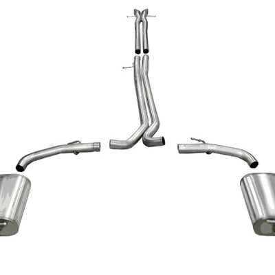 Corsa 2010-2019 Ford Taurus SHO 3.5L V6 Turbo Polished Sport Cat-Back Exhaust