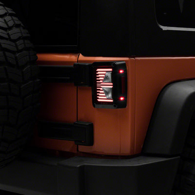 Raxiom 07-18 Jeep Wrangler JK Axial Series Vision LED Tail Lights- Blk Housing (Clear Lens)