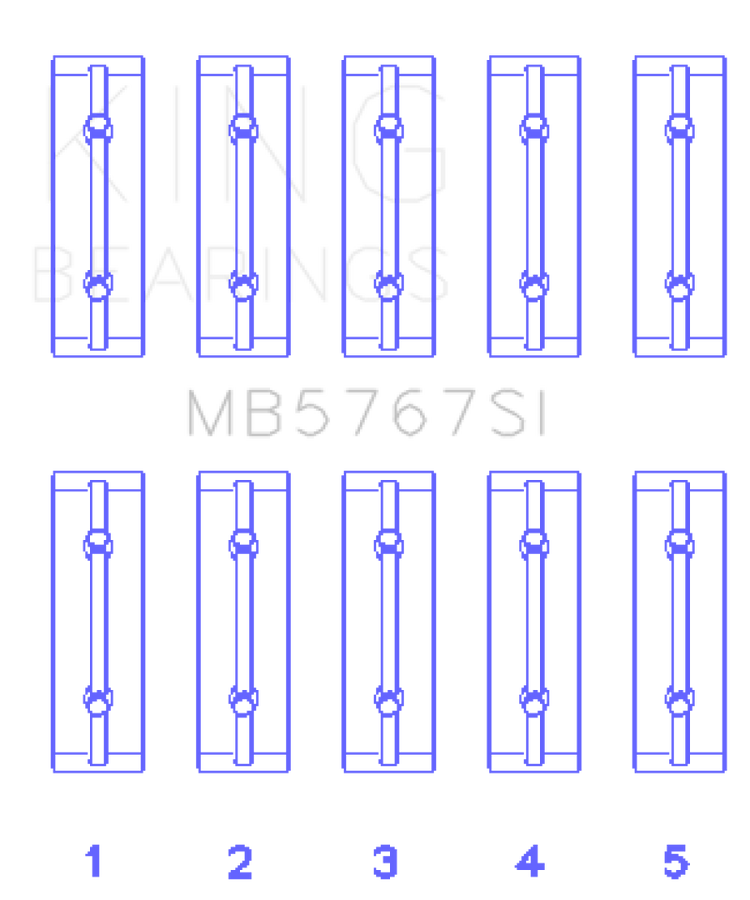 King Engine Bearings Nissan HR15/16DE (Size STD) Main Bearing Set