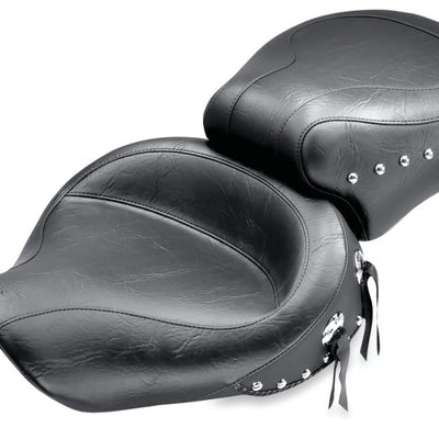 Mustang 91-05 Harley Dyna Wide Touring 1PC Seat w/Studs - Black