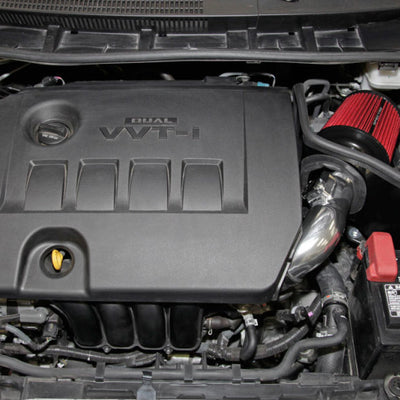 Spectre 09-14 Toyota Corolla 1.8L Air Intake Kit - Polished w/Red Filter
