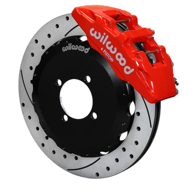 Wilwood Dynapro 6 Front Hat Kit 12.88in Drilled Red 2016-Up Mazda MX5 Miata w/ Lines