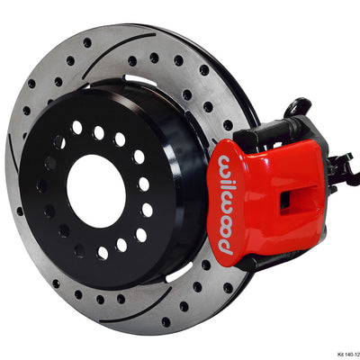 Wilwood Combination Parking Brake Rear Kit 12.19in Dia 0.81in Rotor Thickness - Red Drilled