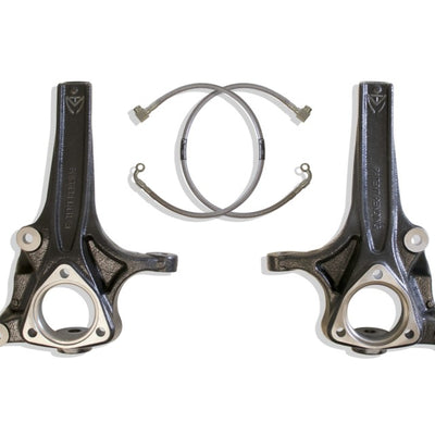 MaxTrac 2019+ RAM 1500 2WD 4in Front Lift Spindles w/Extended DOT Compliant Brake Lines