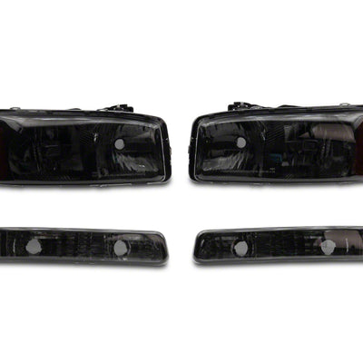Raxiom 99-06 GMC Sierra 1500 Axial Series OEM Crystal Rep Headlights- Chrome Housing- Smoked Lens
