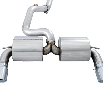 AWE Tuning Ford Focus RS Touring Edition Cat-back Exhaust- Non-Resonated - Chrome Silver Tips