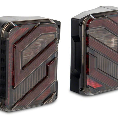 Raxiom 07-18 Jeep Wrangler JK Axial Series Trident LED Tail Lights- Blk Housing (Clear Lens)