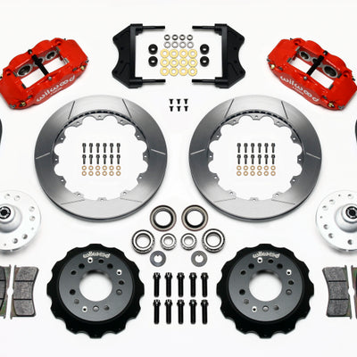 Wilwood Narrow Superlite 6R Front Hub Kit 12.88in Red 1965-1969 Mustang Drum Spindle