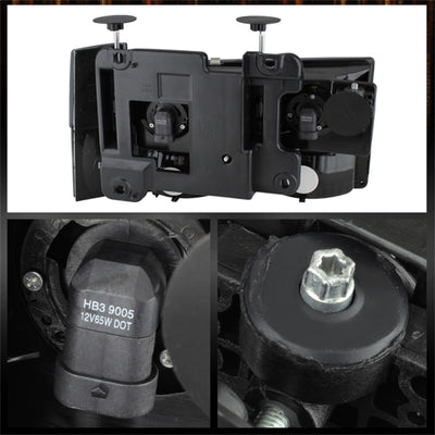 xTune GMC Yukon 92-93 Crystal Headlights w/ Corner & Bumper Black HD-JH-GMCCK88-AM-BK-SET