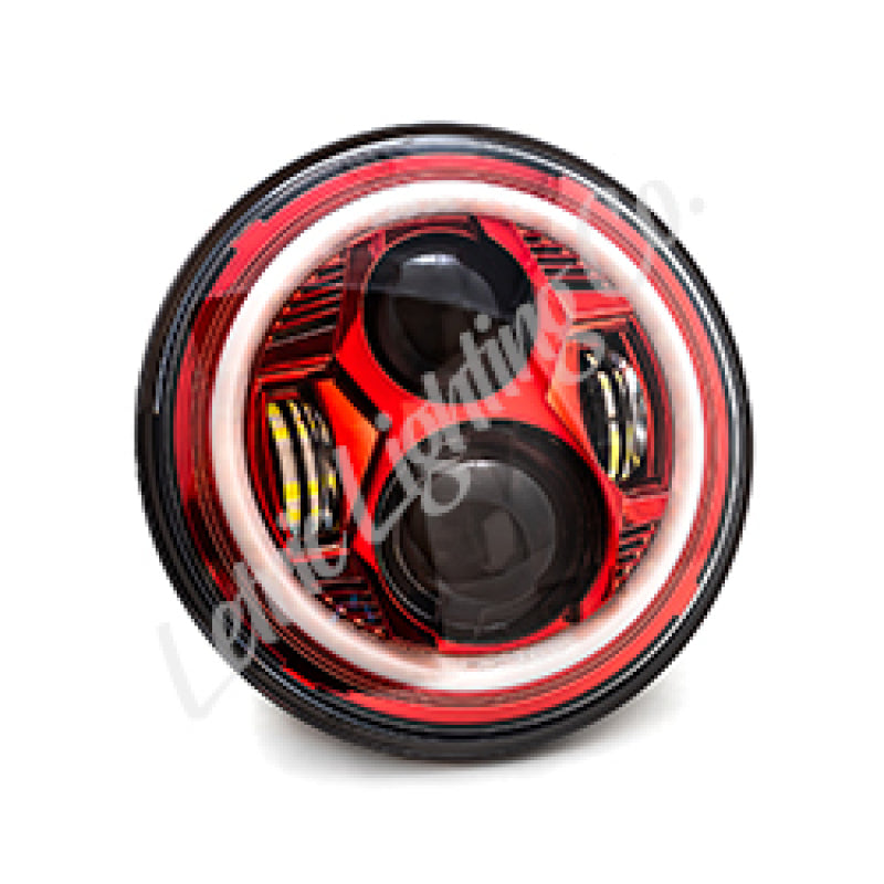 Letric Lighting 7in Red Color Collection LED Headlamp with Full Halo