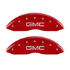 MGP 2 Caliper Covers Engraved Front GMC Red Finish Silver Characters 2008 GMC Canyon