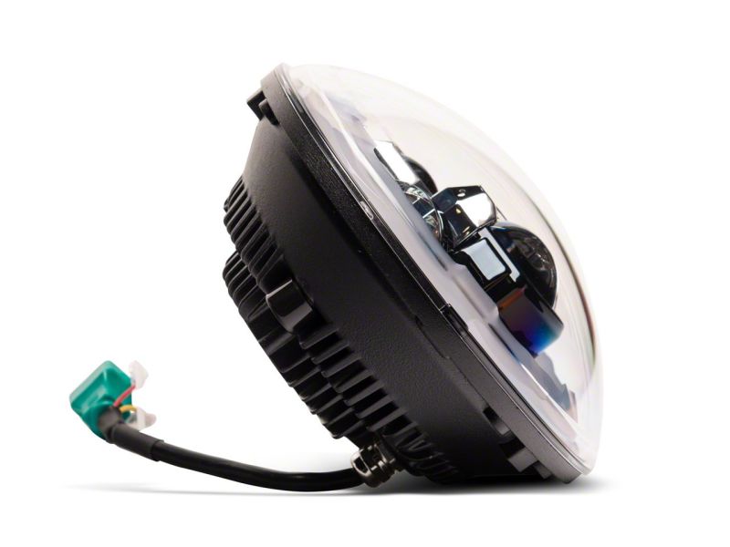 Raxiom 07-18 Jeep Wrangler JK Axial 7-In LED Headlights w/ DRL Turn Signals- Black Housing (Clear)