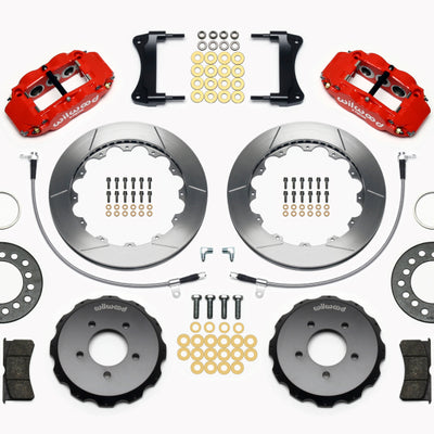 Wilwood Narrow Superlite 6R Front Hat Kit 12.88in Red 2005-Up Mazda Miata w/ Lines