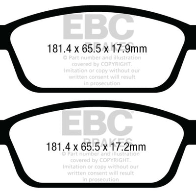 EBC 13+ Ford Escape 1.6 Turbo 4WD Ultimax2 Front Brake Pads