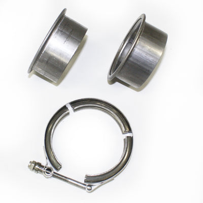 JBA 3in Stainless Steel V-Band Clamp & Flanges