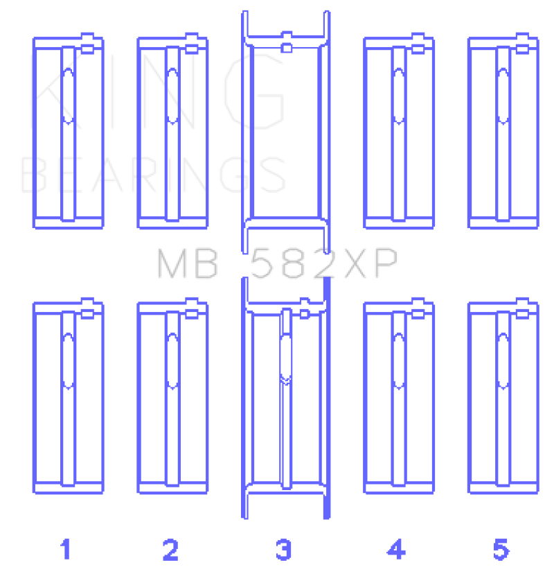 King Engine Bearings Ford 2.0L/2.3L 8V (Size STD) Performance Main Bearing Set