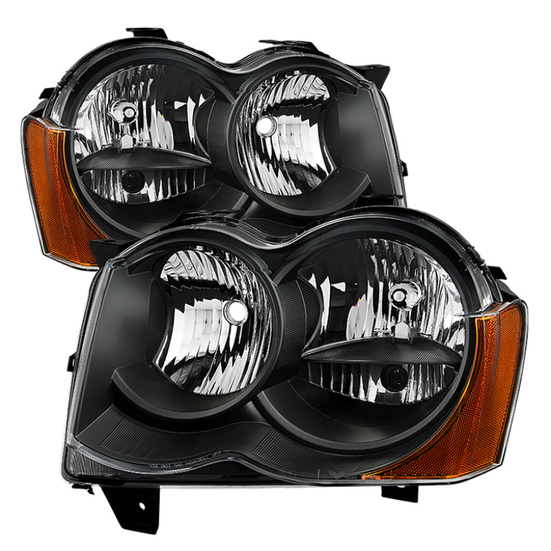xTune Jeep Grand Cherokee 08-10 Halogen Model Only OEM Style Headlights Black HD-JH-JGC08-AM-BK