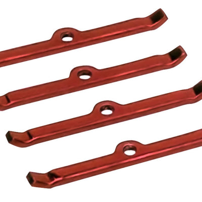 Moroso Chevrolet Small Block Valve Cover Hold Downs - Steel - Red Powder Coat - Set of 4