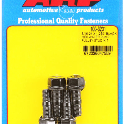 ARP 5/16-24 X 1.250 Black Hex Water Pump Pulley Stud Kit