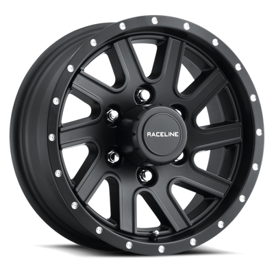 Raceline 820MB Twisted 16x6in / 8x165.1 BP / 0mm Offset / 4.90mm Bore - Satin Black Wheel