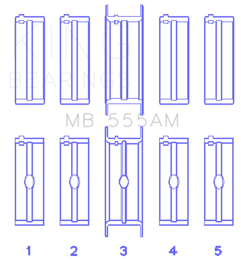 King Engine Bearings Chrysler 350/361/383/403 (Size STD) Main Bearing Set