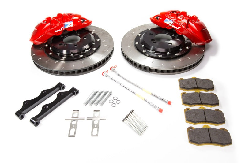 Alcon 2009+ Nissan GT-R R35 380x33mm Rotor 4 Piston Caliper RC4 Rear Axle Kit - Red