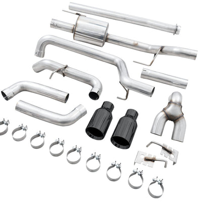 AWE 0FG 21+ Ford F150 Dual Split Rear Cat-Back Exhaust- 5in Diamond Black Tips