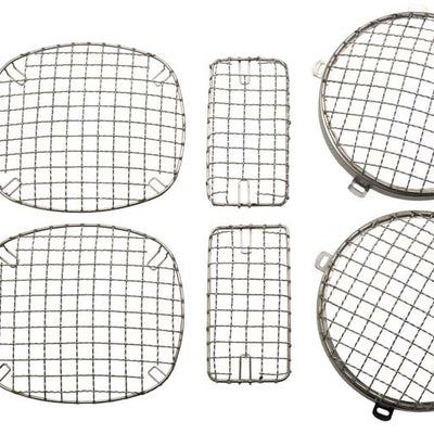 Kentrol 97-06 Jeep Wrangler TJ Wire Mesh Guard Set 6 Pieces - Polished Silver