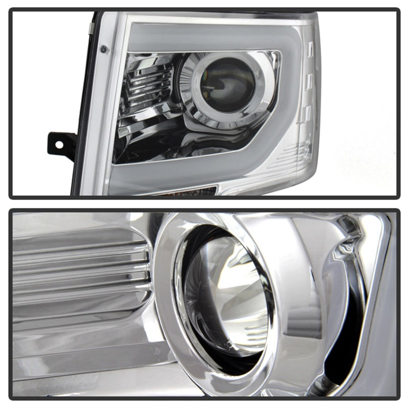 Spyder Ford F150 13-14 Projector Factory Xenon Model- Light Bar DRL Chrm PRO-YD-FF15013-LBDRL-HID-C