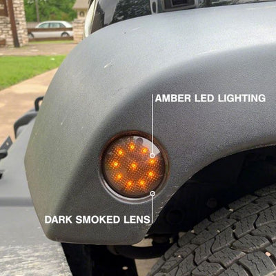 Raxiom 07-18 Jeep Wrangler JK LED Side Marker Lights- Smoked