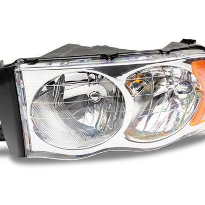 Raxiom 02-05 Dodge RAM 1500 Axial Series OEM Style Rep Headlights- Chrome Housing (Clear Lens)