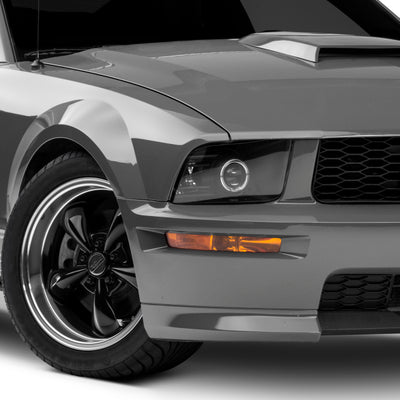Raxiom 05-09 Ford Mustang Halogen 2010 Style LED Halo Headlights-Blk Hsng(Clear Lens/Excludes GT500)